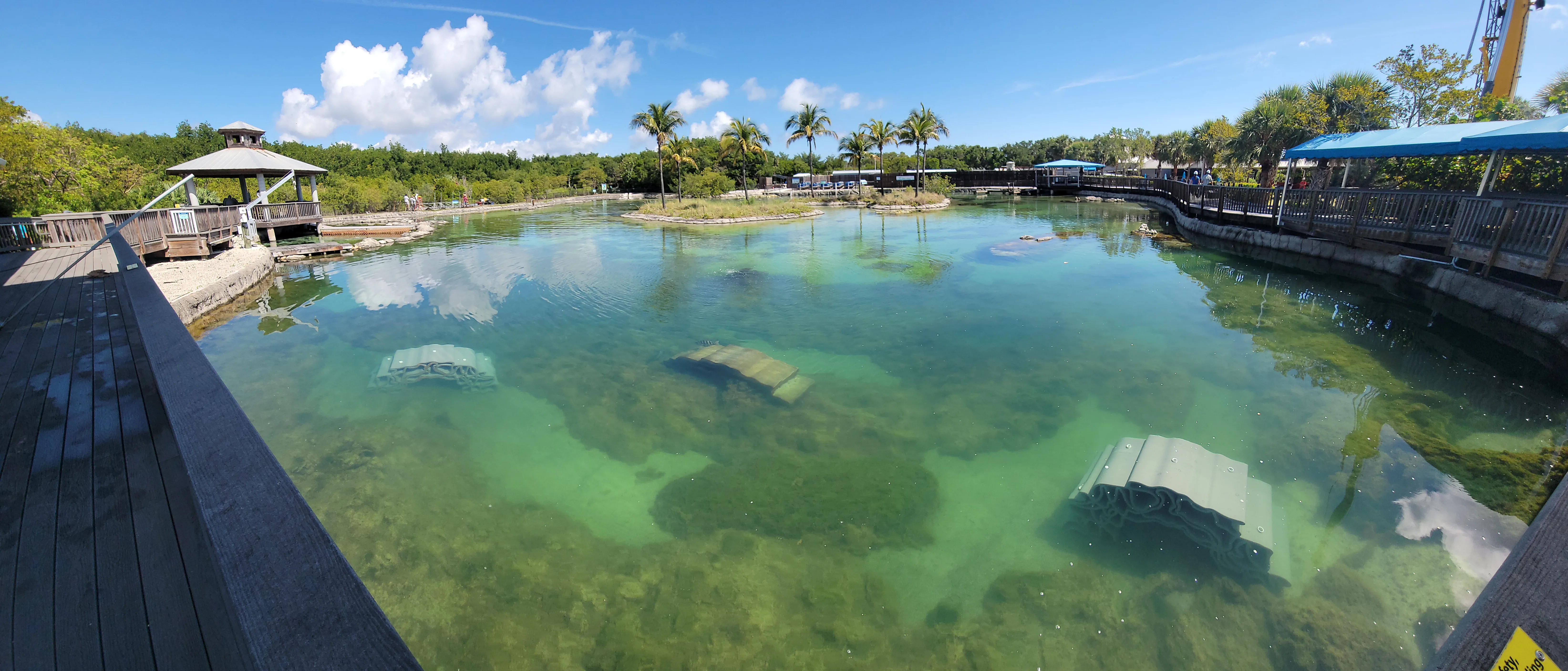 Aerial view of the Gamefish Lagoon featuring installed 3D printed reefs by Printera