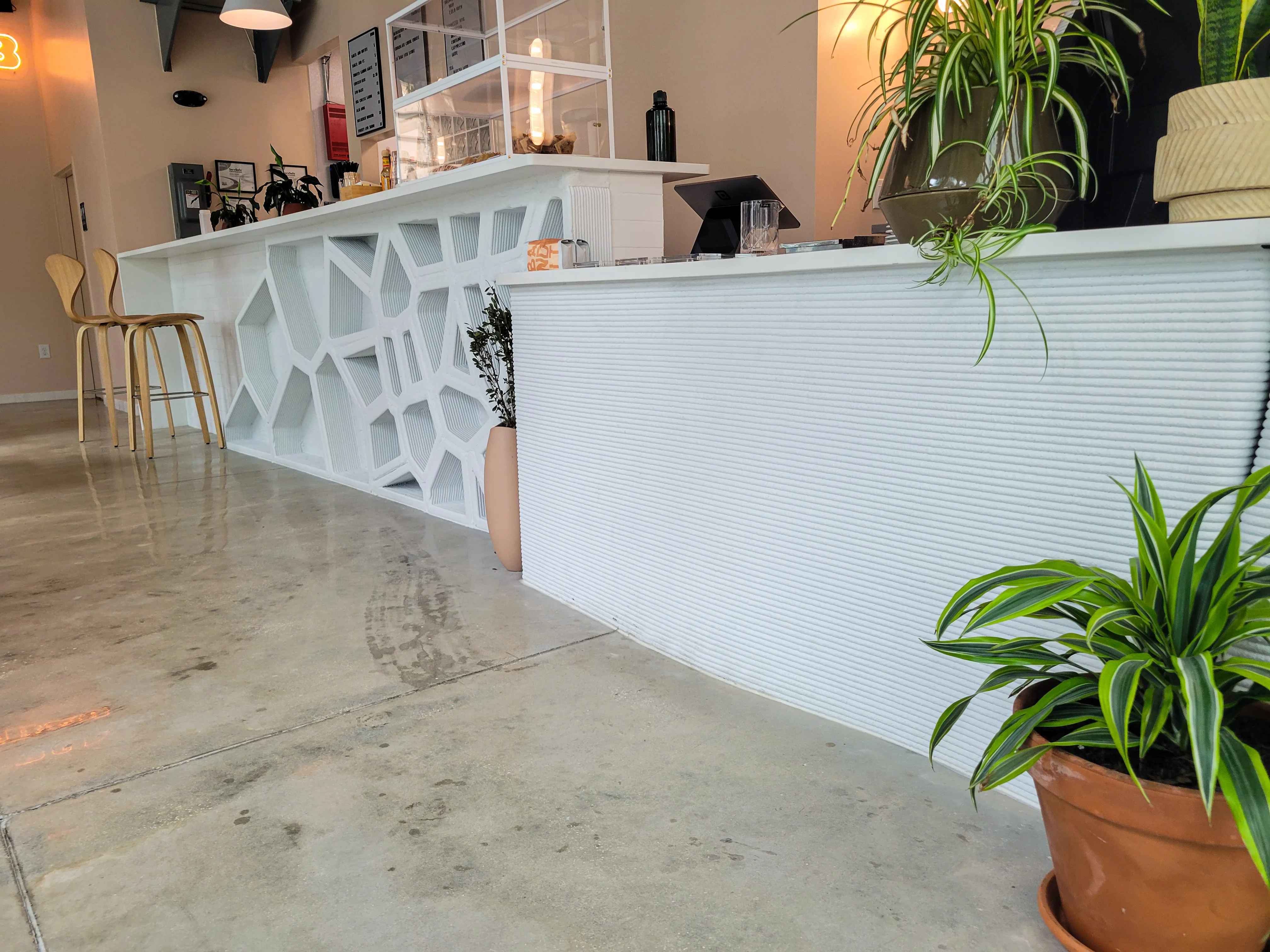 Coffee Bar Restruant 3D Printed Concrete Coffee Bar